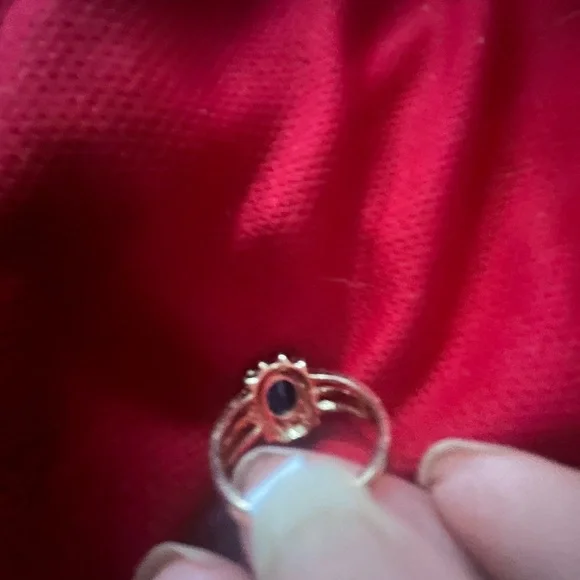 Blue Gemstone Gold Plated Metal Alloy Ring NWT Size: 7, 9, 10 - Picture 3 of 6